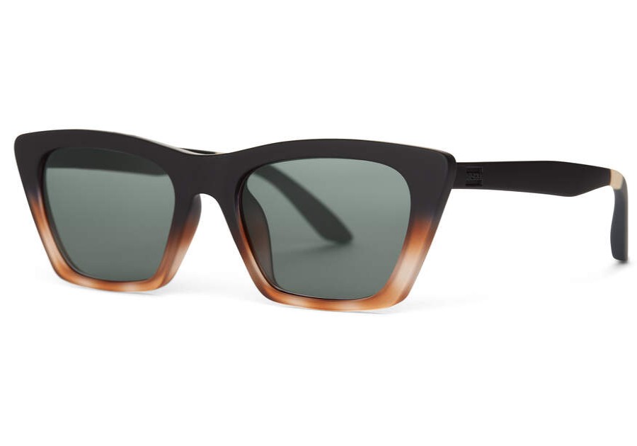 TOMS Sunglasses | Women'S Sunglasses Matte Black Honey Tortoise Fade Frame Green Grey Lens | Toms