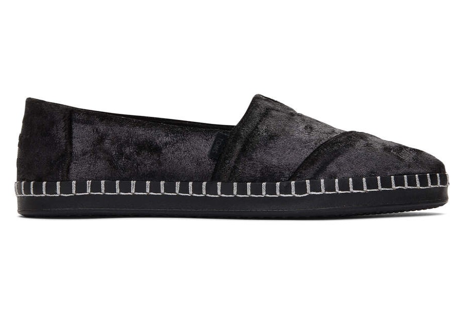 TOMS Exclusives | Women'S Black Plush Foil Alpargatas | Toms