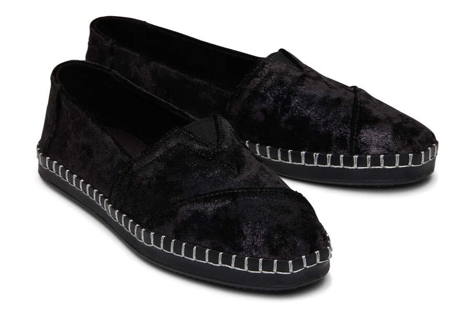 TOMS Exclusives | Women'S Black Plush Foil Alpargatas | Toms