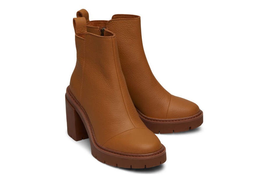 TOMS Boots & Booties | Women'S Brown Leather Rya Boots | Toms