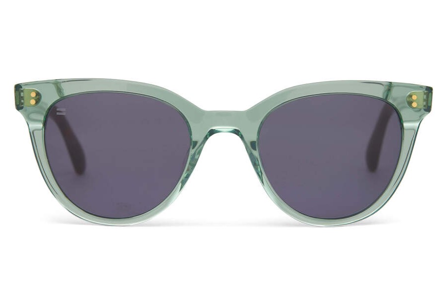 TOMS Sunglasses | Marlowe Jade Crystal Frame And Dark Grey Lens Sunglass | Toms