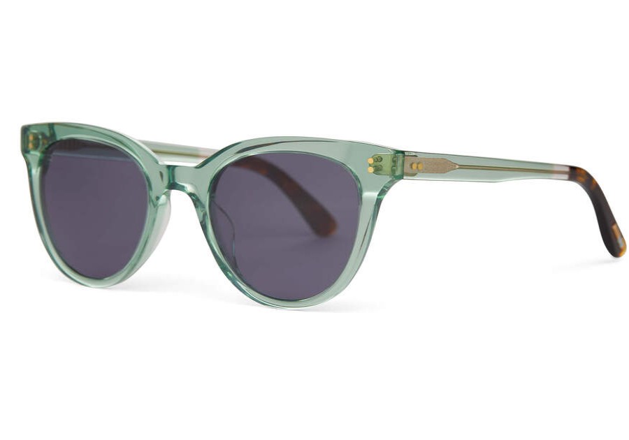 TOMS Sunglasses | Marlowe Jade Crystal Frame And Dark Grey Lens Sunglass | Toms