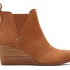 TOMS Boots & Booties | Kelsey Boot Brown Suede Wedge Heel Ortholite | Toms