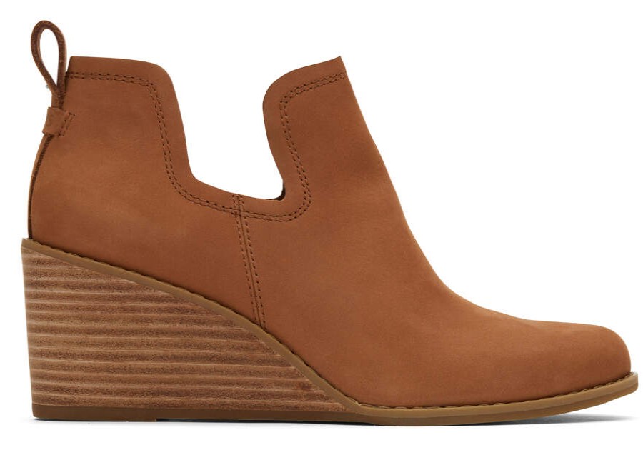 TOMS Exclusives | Womens Kallie Tan Leather Wedge Boots | Toms