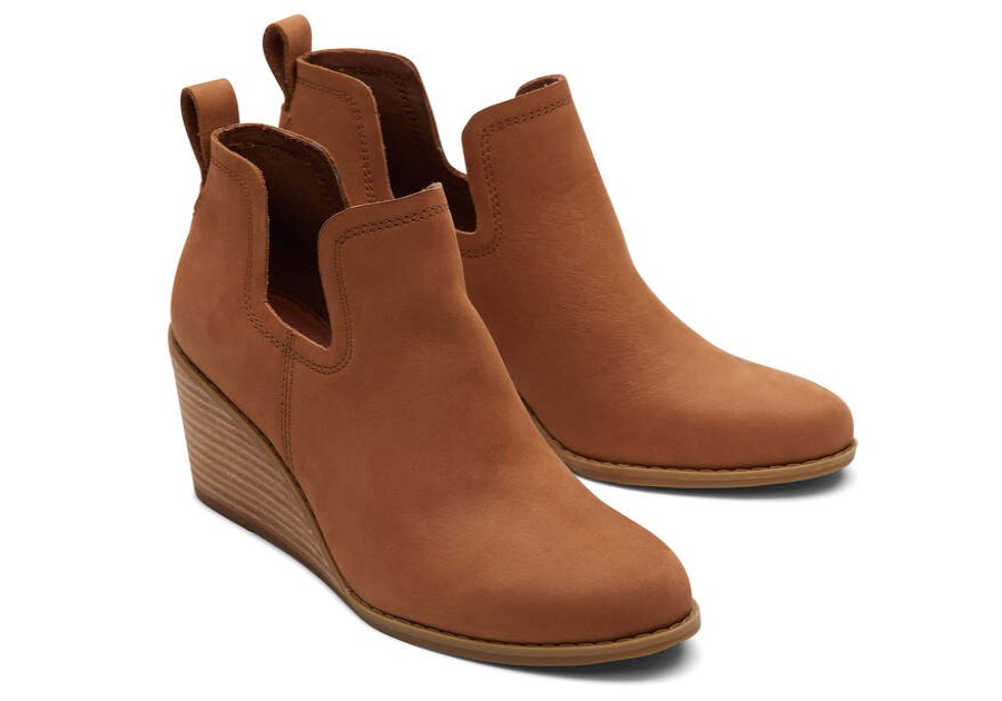 TOMS Exclusives | Womens Kallie Tan Leather Wedge Boots | Toms