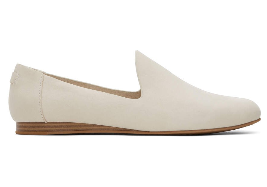 TOMS Dress Casual | Womens Darcy Cream Leather Flat | Toms