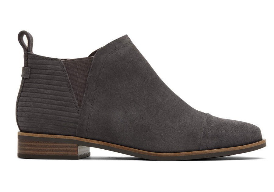 TOMS Exclusives | Women'S Dark Grey Reese Corduroy Suede Boot | Toms