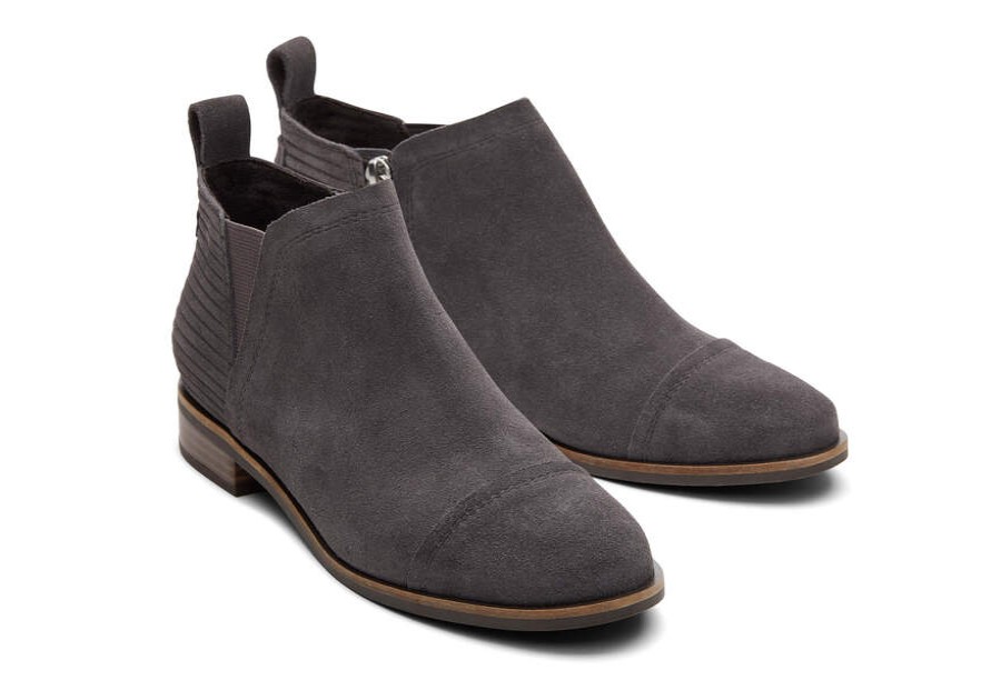 TOMS Exclusives | Women'S Dark Grey Reese Corduroy Suede Boot | Toms