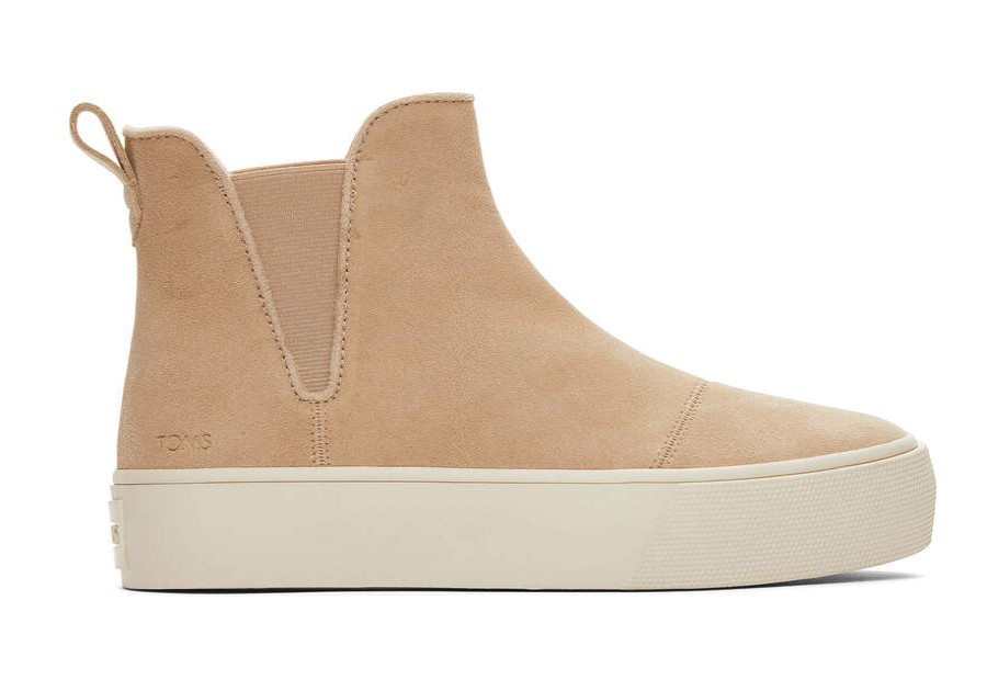 TOMS Platforms | Women'S Natural Suede Fenix Platform Chelsea | Toms