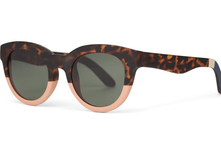 TOMS Sunglasses | Traveler Florentin Matte Blonde Coral Tortoise Sunglasses | Toms