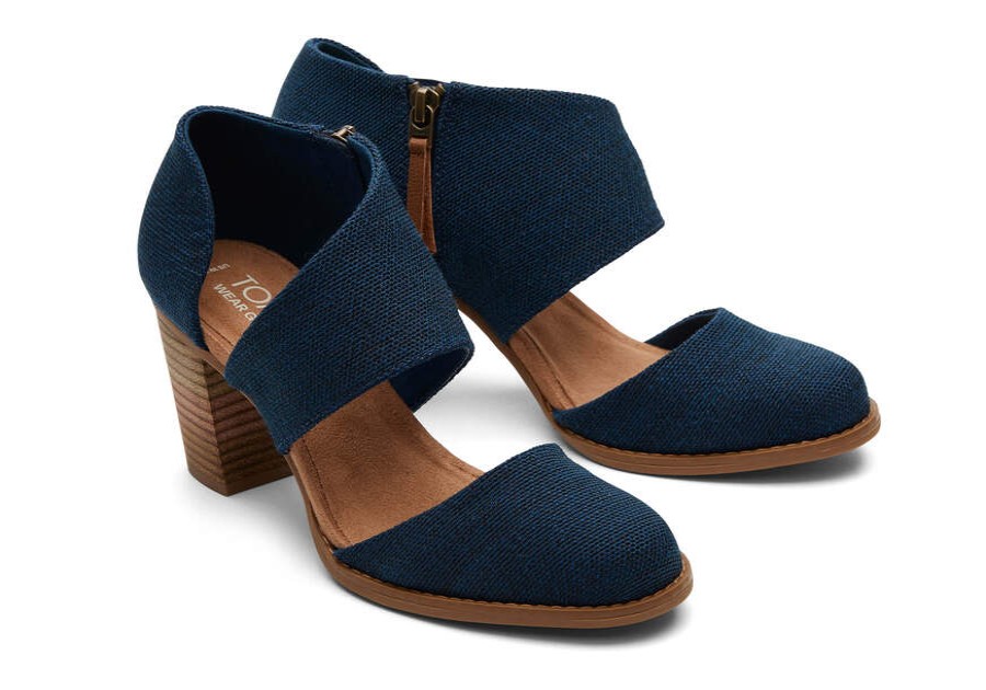 TOMS Exclusives | Women'S Blue Yarn Dye Milan Heels | Toms