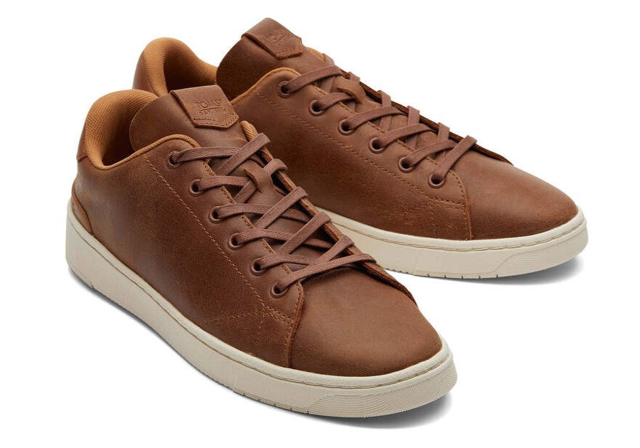 TOMS Matching Styles | Men'S Brown Leather Trvl Lite Sneakers | Toms