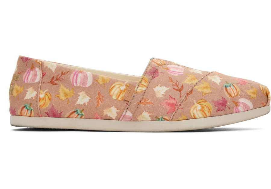 TOMS Exclusives | Women'S Natural Watercolor Fall Pumpkin Print Alpargatas | Toms