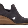 TOMS Boots & Booties | Women'S Grey Kallie Cutout Suede Wedge Bootie | Toms