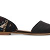 TOMS Dress Casual | Women'S Black Leather Global Woven Jutti Dorsay Flats | Toms