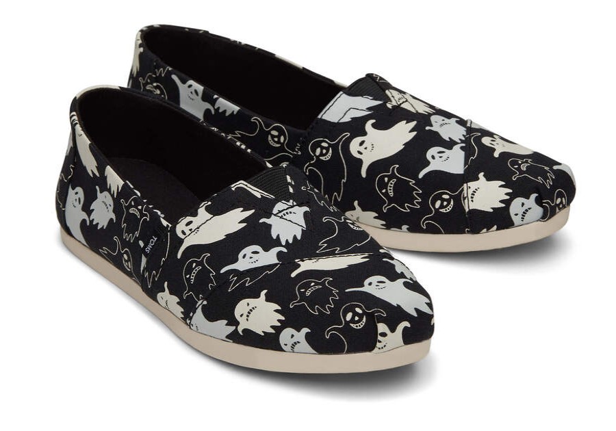 TOMS Exclusives | Women'S Black Glow In The Dark Ghosts Print Alpargatas | Toms