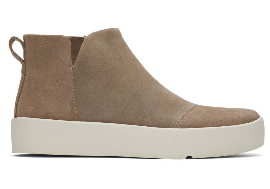 TOMS Exclusives | Womens Verona Mid Taupe Suede Platform Sneaker | Toms