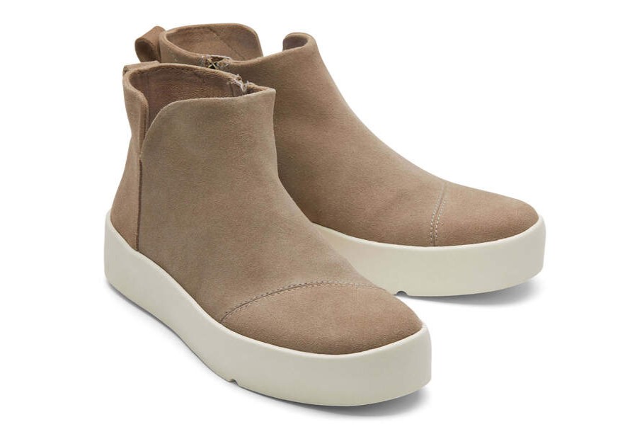 TOMS Exclusives | Womens Verona Mid Taupe Suede Platform Sneaker | Toms