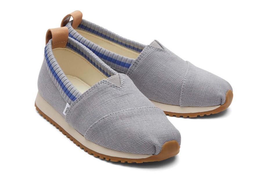 TOMS Matching Styles | Youth'S Grey Heritage Canvas Alp Resident Sneakers | Toms