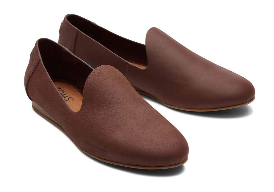 TOMS Dress Casual | Women'S Brown Leather Darcy Flats | Toms