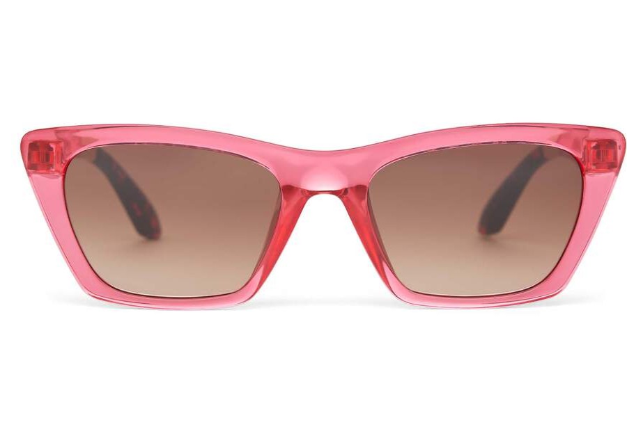 TOMS New Arrivals | Uni Sahara Pink Crystal Traveler Sunglass | Toms