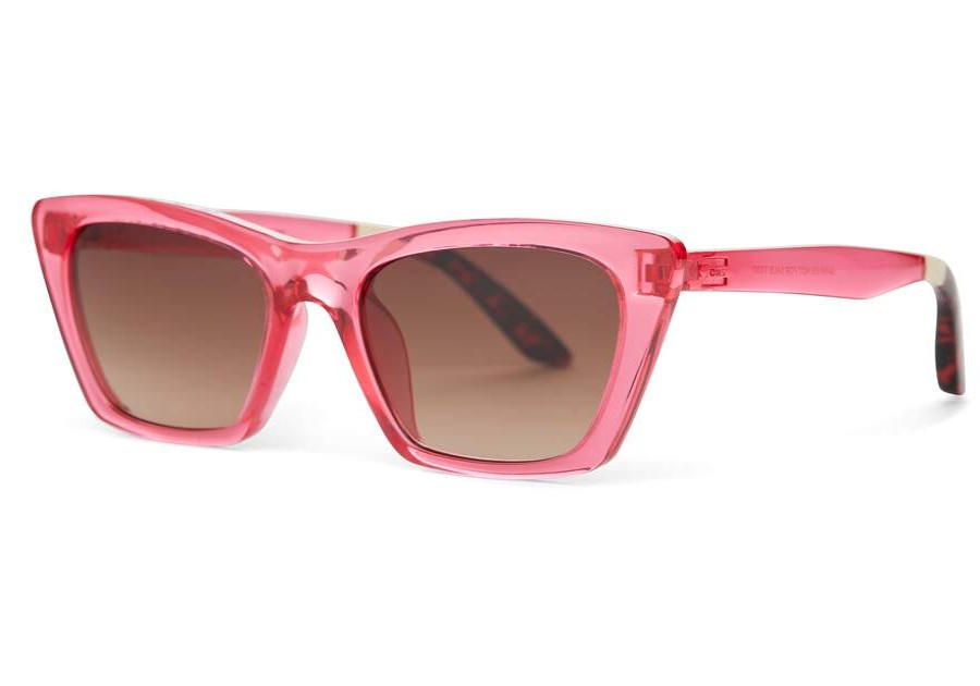 TOMS New Arrivals | Uni Sahara Pink Crystal Traveler Sunglass | Toms