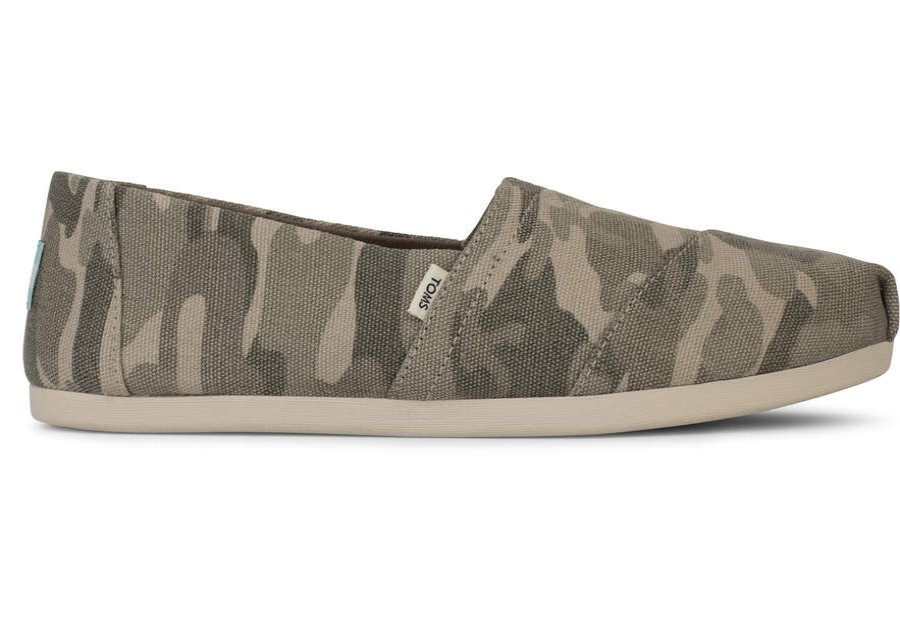 TOMS Exclusives | Taupe Grey Forest Camo Canvas Alpargatas | Toms