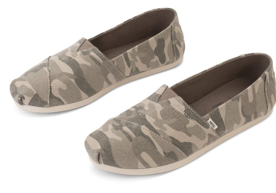 TOMS Exclusives | Taupe Grey Forest Camo Canvas Alpargatas | Toms