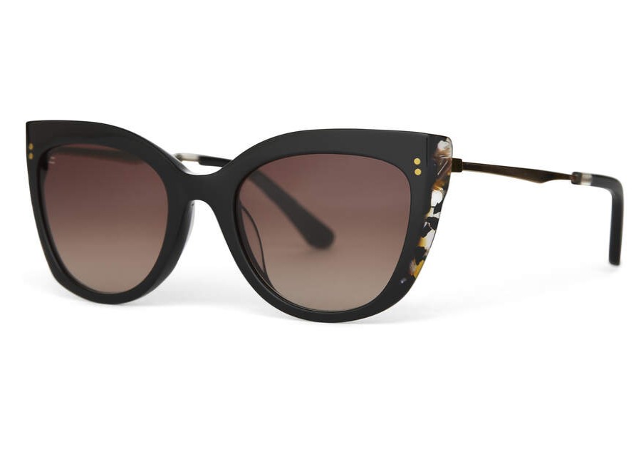 TOMS Sunglasses | Sophia Honey Multi Lamination Gold Frames Brown Gradient Lens | Toms