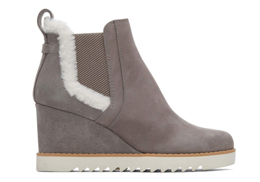 TOMS Boots & Booties | Women'S Grey Maddie Nubuck Suede Boot | Toms