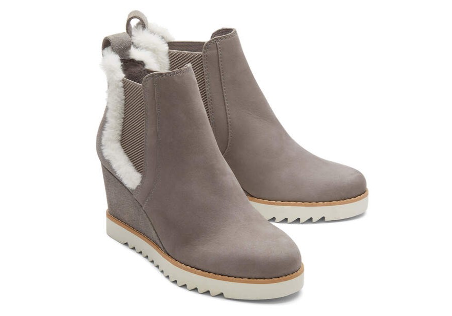 TOMS Boots & Booties | Women'S Grey Maddie Nubuck Suede Boot | Toms