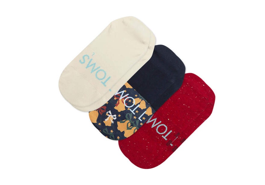 TOMS Exclusives | Women'S Print Ultimate No Show Socks Reindeer 3 Pack | Toms