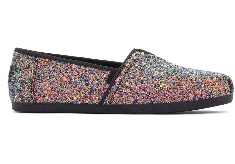 TOMS Exclusives | Women'S Black Chunky Glitter Alpargatas | Toms