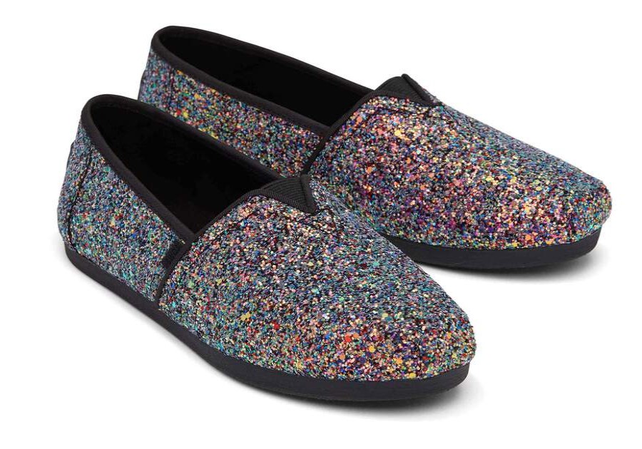 TOMS Exclusives | Women'S Black Chunky Glitter Alpargatas | Toms