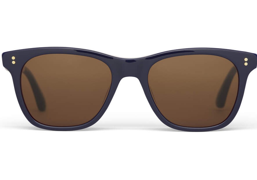 TOMS Sunglasses | Fitzpatrick Navy Multi Lamination Brown Lens | Toms