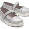 TOMS Special Occasions | Silver Iridescent Glimmer Tiny Toms Mary Janes | Toms