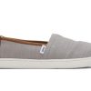 TOMS Earthwise | Kids Grey Recycled Cotton Canvas Alpargata Slip On Shoe | Toms