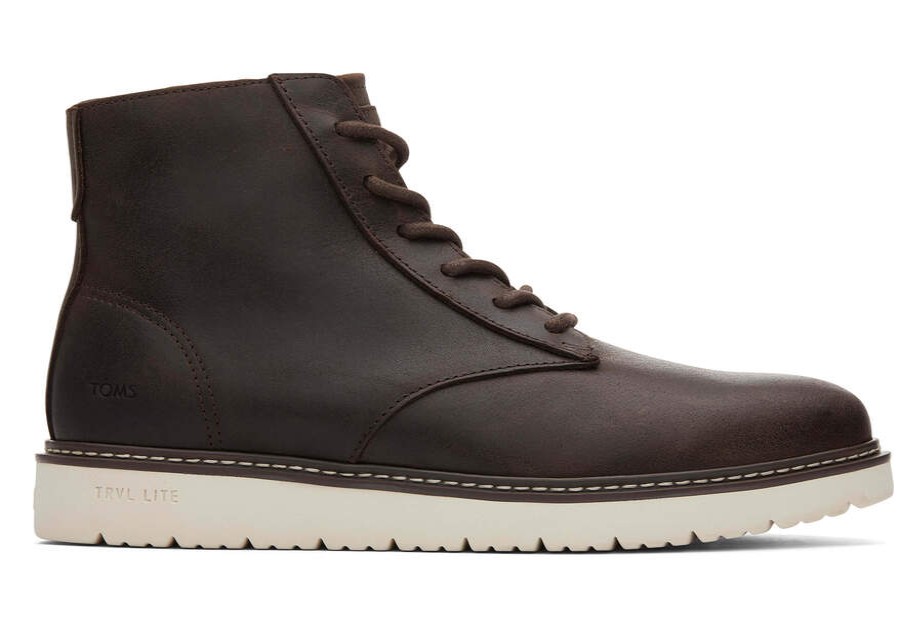 TOMS Winter Essentials | Men'S Brown Water Resistant Leather Navi Trvl Lite Ranger Boots | Toms