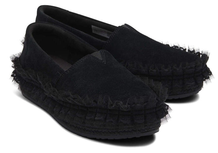 TOMS Alpargatas | Toms X Batsheva Womens Black Suede Platform Espadrille | Toms